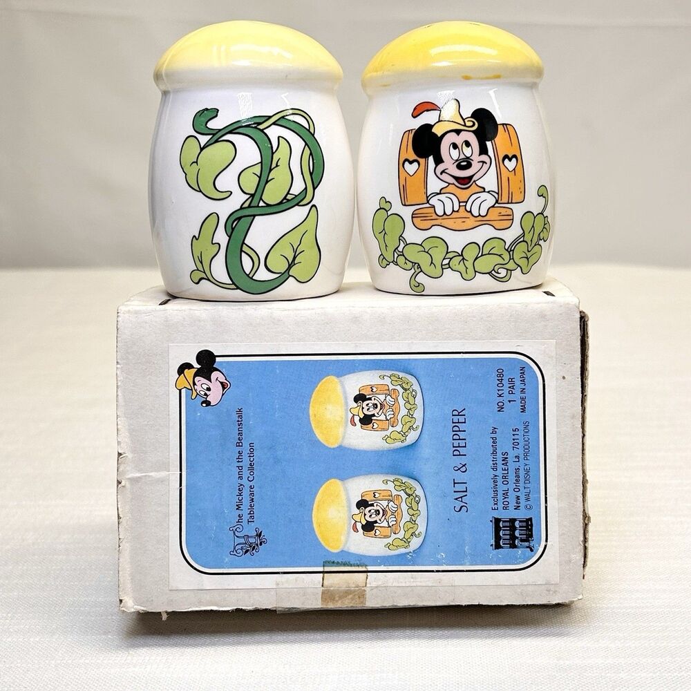 Royal Orleans Mickey And The Beanstalk Salt And Pepper Shaker Japan Tableware